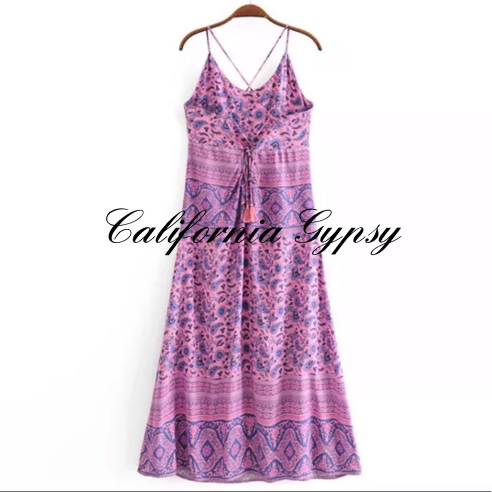 Journey Print Gypsy Spaghetti Maxi - Picture 12 of 13